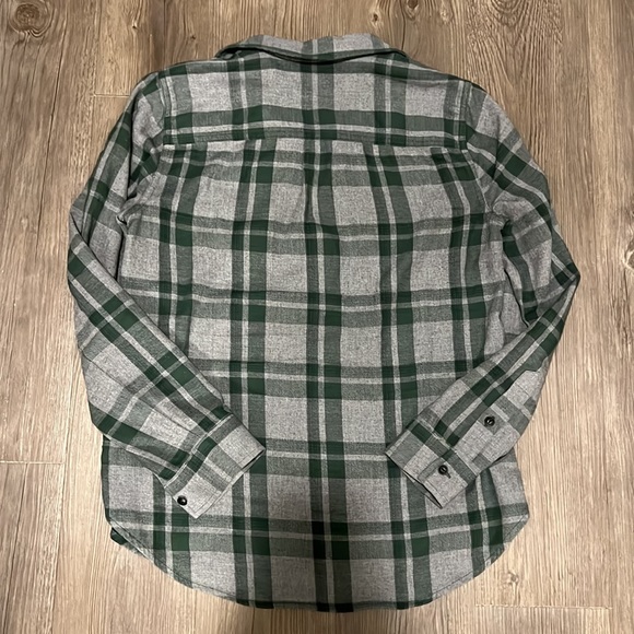 Madewell Green Plaid Quarter Zip Flannel Long Sleeve Shirt - Picture 6 of 6